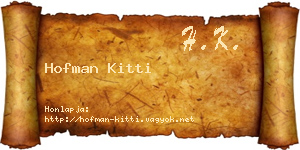 Hofman Kitti névjegykártya